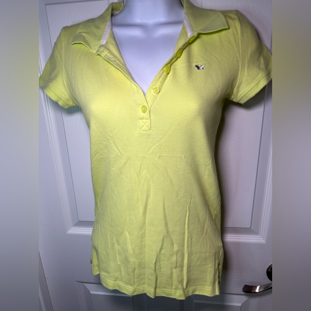 Aeropostal colar button up shirt Yellow S